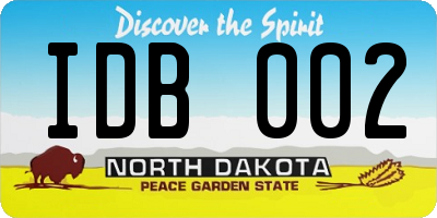 ND license plate IDB002
