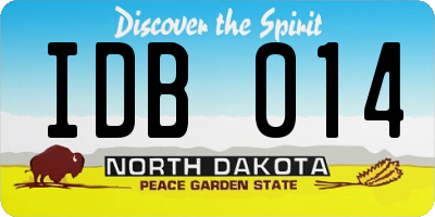ND license plate IDB014