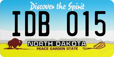 ND license plate IDB015