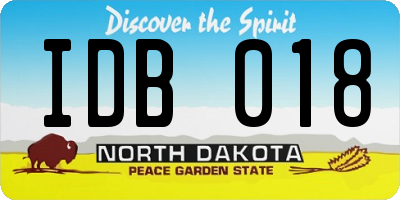 ND license plate IDB018