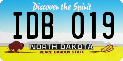 ND license plate IDB019