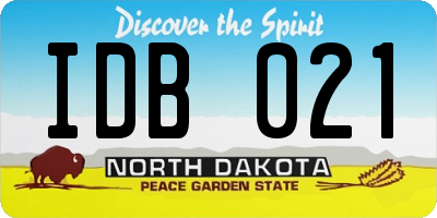 ND license plate IDB021