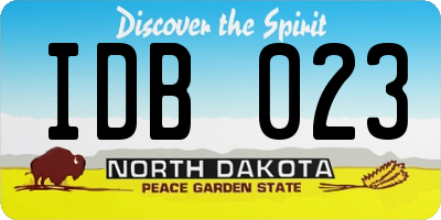 ND license plate IDB023