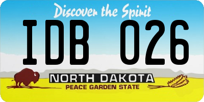 ND license plate IDB026