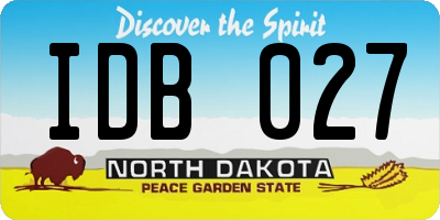 ND license plate IDB027