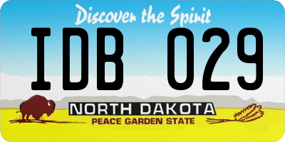 ND license plate IDB029