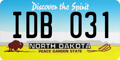 ND license plate IDB031