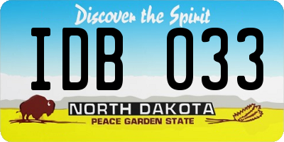 ND license plate IDB033