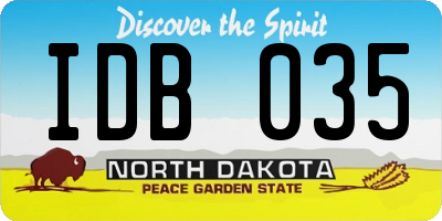ND license plate IDB035