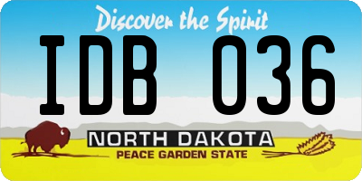 ND license plate IDB036