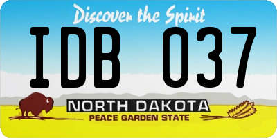 ND license plate IDB037