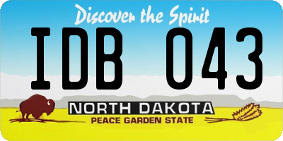 ND license plate IDB043