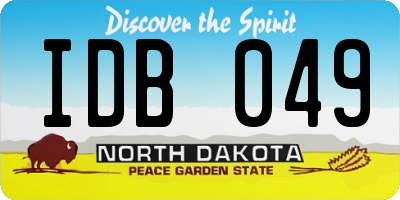 ND license plate IDB049
