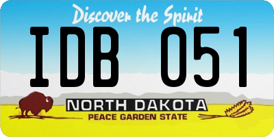 ND license plate IDB051