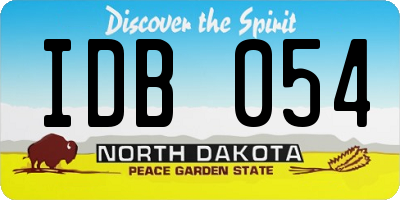 ND license plate IDB054