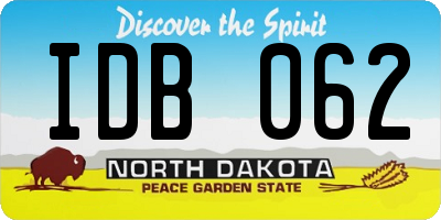 ND license plate IDB062