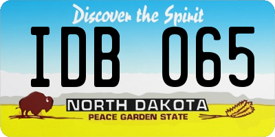 ND license plate IDB065
