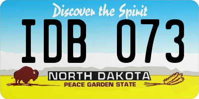 ND license plate IDB073
