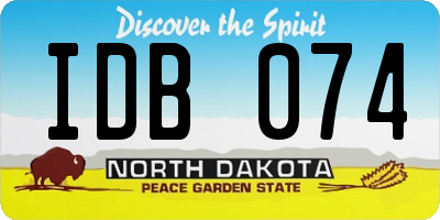 ND license plate IDB074