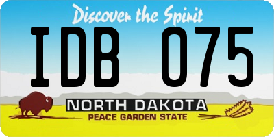 ND license plate IDB075