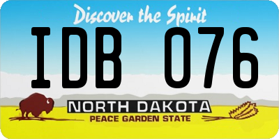 ND license plate IDB076