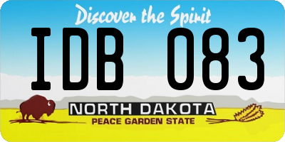 ND license plate IDB083