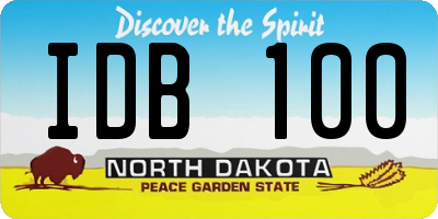 ND license plate IDB100