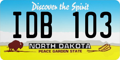 ND license plate IDB103