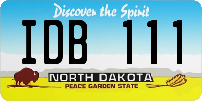 ND license plate IDB111