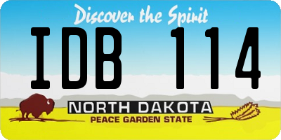 ND license plate IDB114