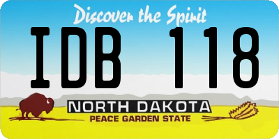 ND license plate IDB118