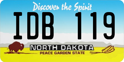 ND license plate IDB119