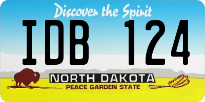 ND license plate IDB124