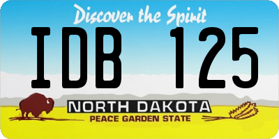 ND license plate IDB125
