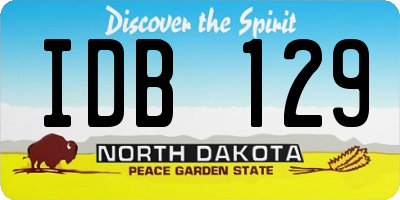 ND license plate IDB129