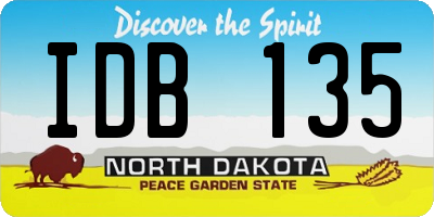 ND license plate IDB135