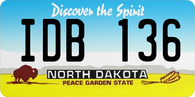 ND license plate IDB136