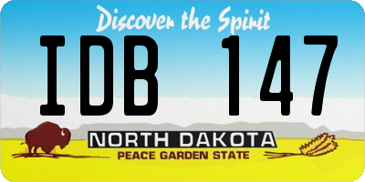 ND license plate IDB147