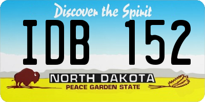ND license plate IDB152