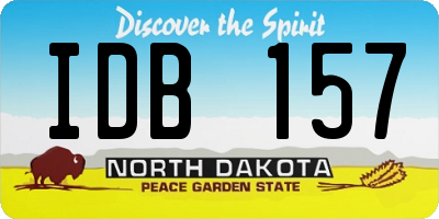 ND license plate IDB157