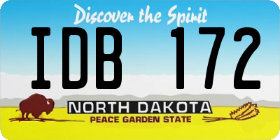 ND license plate IDB172