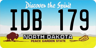 ND license plate IDB179