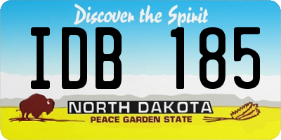 ND license plate IDB185