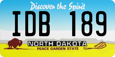 ND license plate IDB189