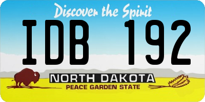 ND license plate IDB192