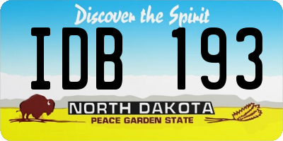 ND license plate IDB193