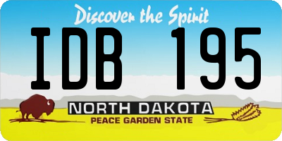 ND license plate IDB195
