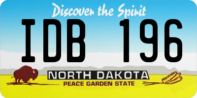 ND license plate IDB196