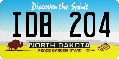 ND license plate IDB204