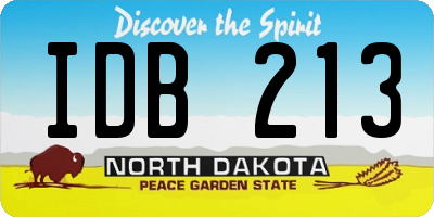 ND license plate IDB213
